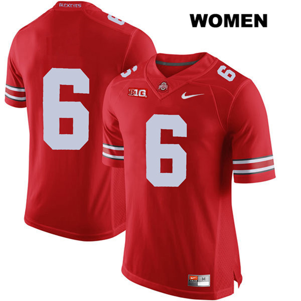 Ohio State Buckeyes Women's Taron Vincent #6 Red Authentic Nike No Name College NCAA Stitched Football Jersey WF19C31KQ